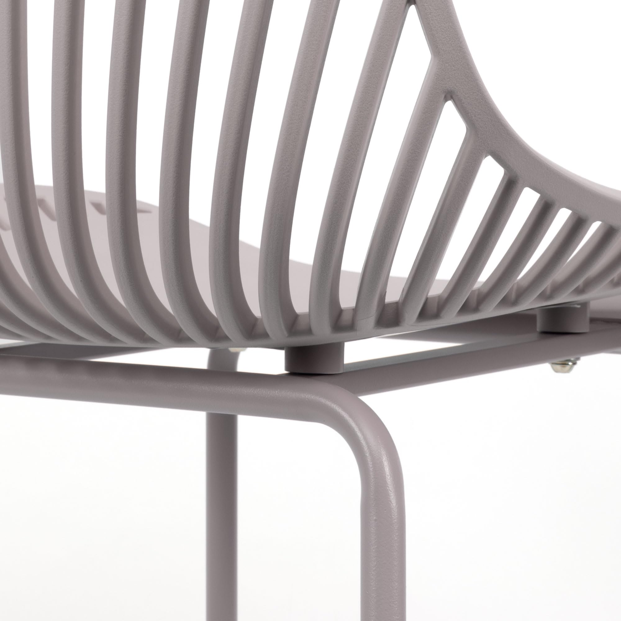 THE SECRET HOME - Taburete Alto de Polipropileno y Metal - Alto. 103 cm x Largo. 48 cm - Asiento Extra para el Hogar - Ideal para Cocina, Salon - Color French Taupe