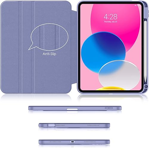 Miniatura 7 de Soke Funda giratoria para iPad (A16) de 11 generación 2025, iPad de 10 generación 2022 con soporte para lápices, a prueba de golpes + apagado
