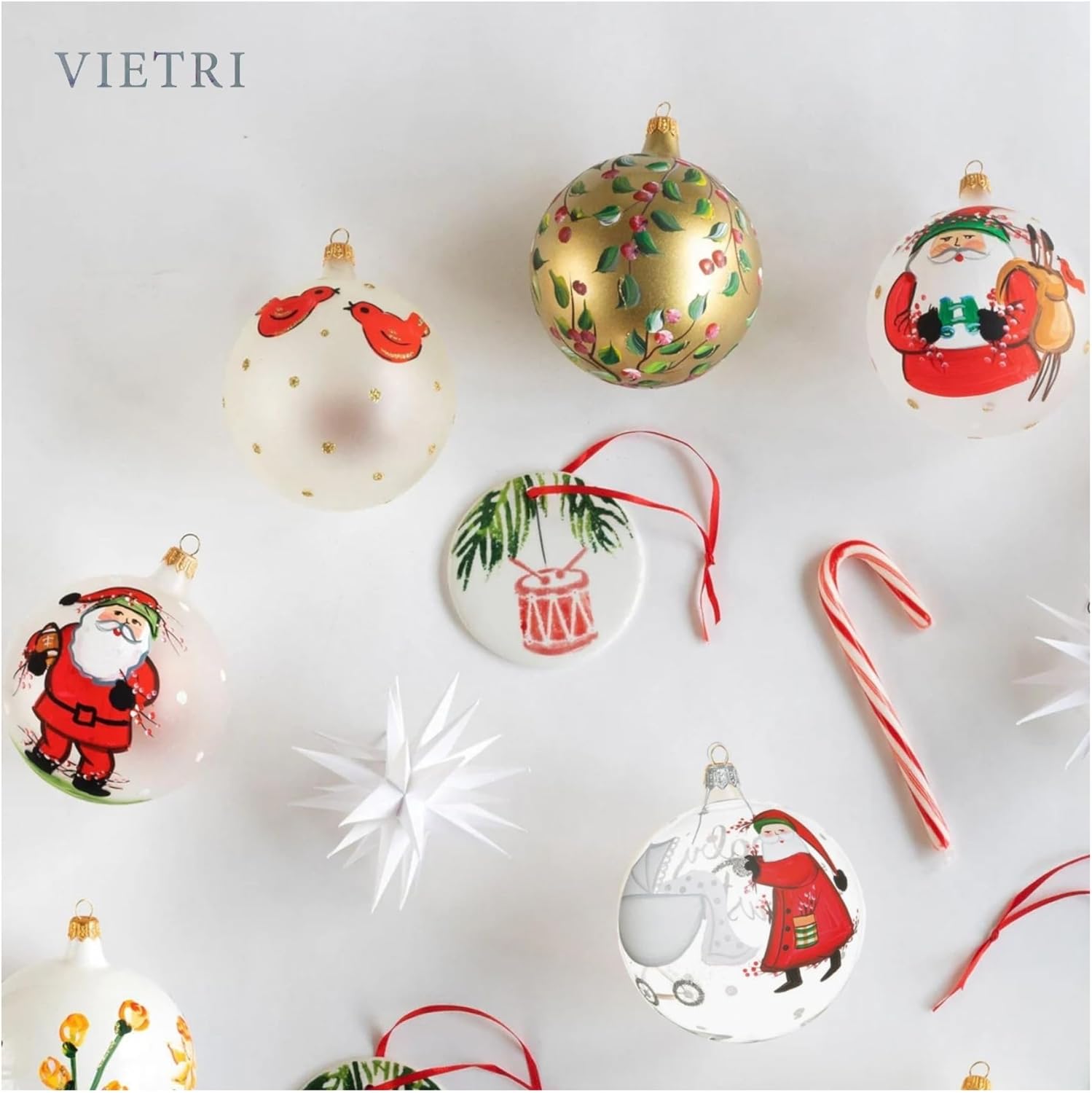 Vietri Old St. Nick Multi-Color Baby's First Christmas Ornament 4" Glass Christmas Hanging Holiday Decoration