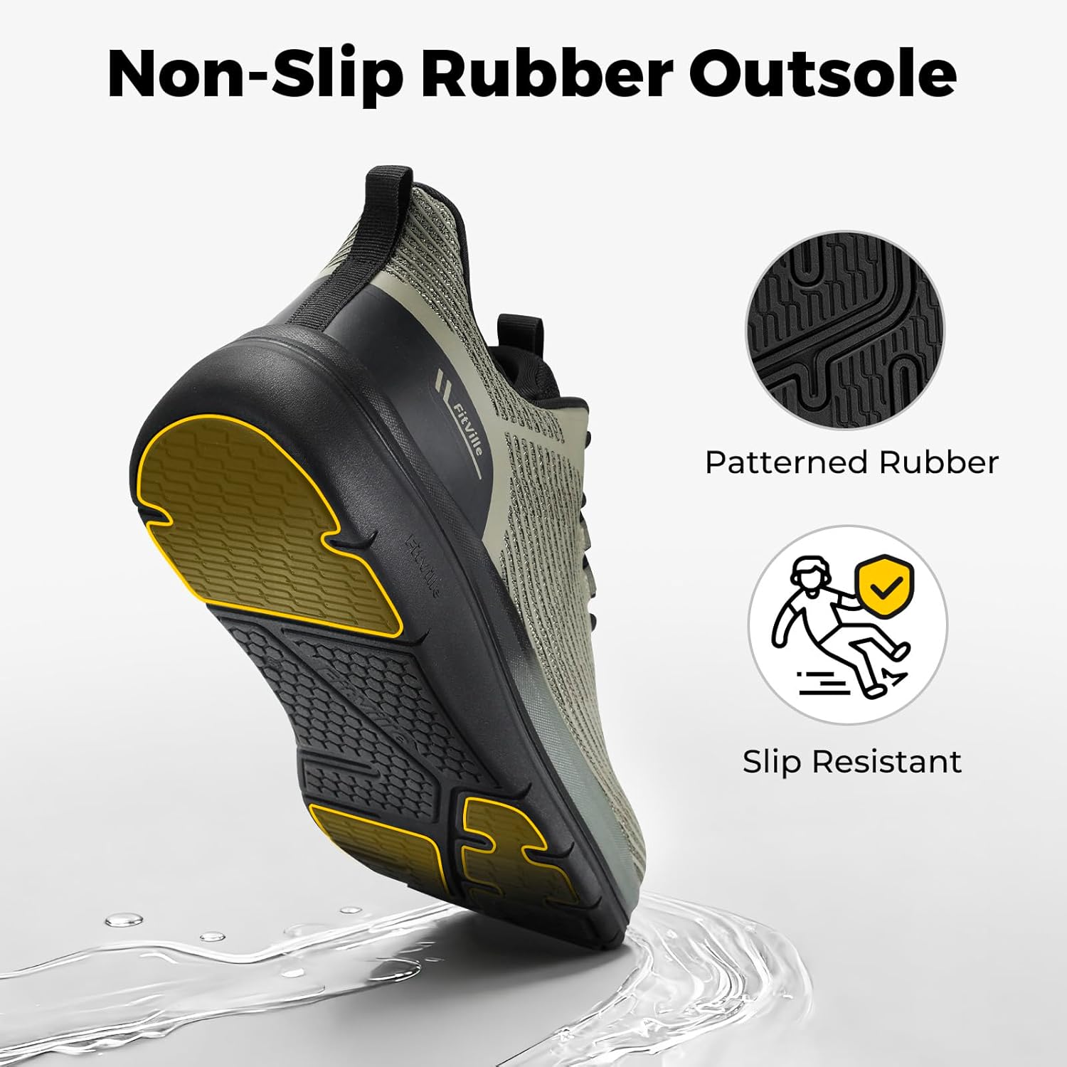 FitVille Mens Walking Shoes Wide Width Lightweight Cushioned Workout Sneakers Pain Relief - Image 6