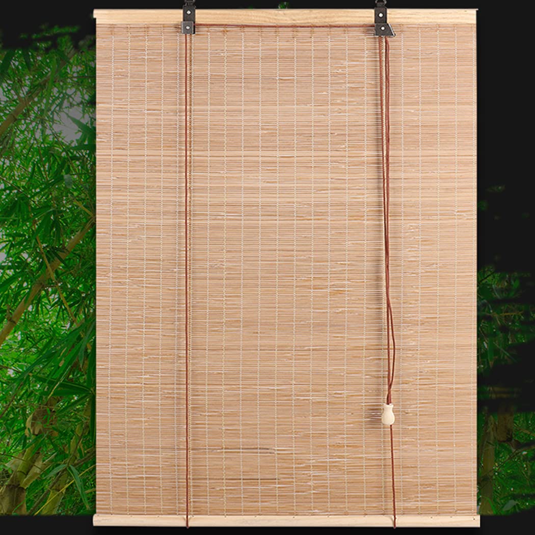 Store Enrouleur en Bambou Taux de Shading 65% Stores À Rouleaux Romains Rideau filtrant la lumière Stores Venitien Volets Protection de la Vie privée (100 x 240 cm)