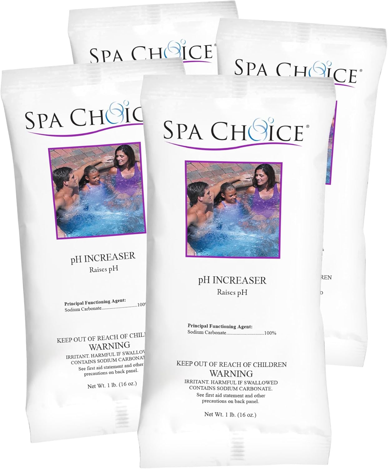 SpaChoice 1-Pound 6-Pack Premium pH Increaser for Hot Tub, 100% Sodium Carbonate, Made in USA