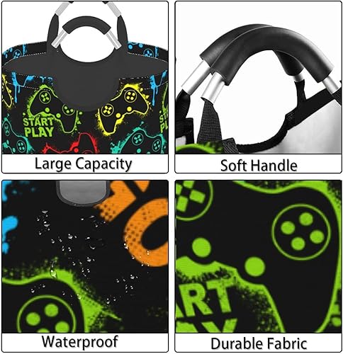 Miniatura 9 de Cesta de almacenamiento para ropa sucia negra afroamericana, para juguetes, organizador de ropa, para el hogar, baño, dormitorio, guardería, 52 l