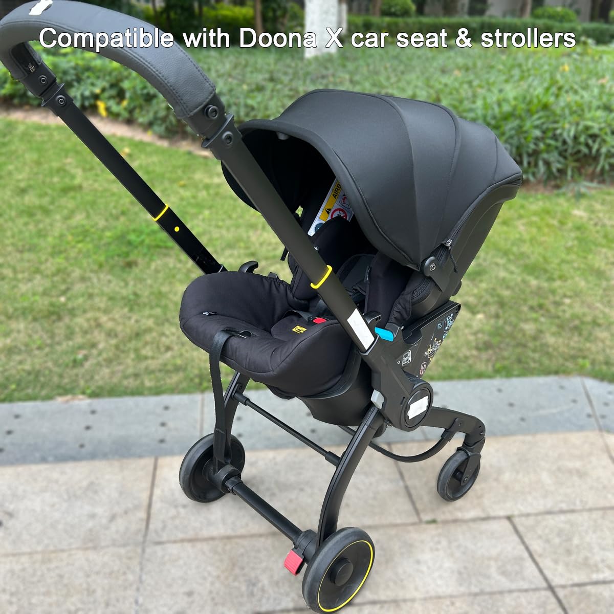 Auvent de rechange pour poussette Doona X/Doona+/Doona i, pare-soleil extensible à 4 segments, lavable en machine, accessoires de poussette avec épaulettes (noir, pour Doona X)