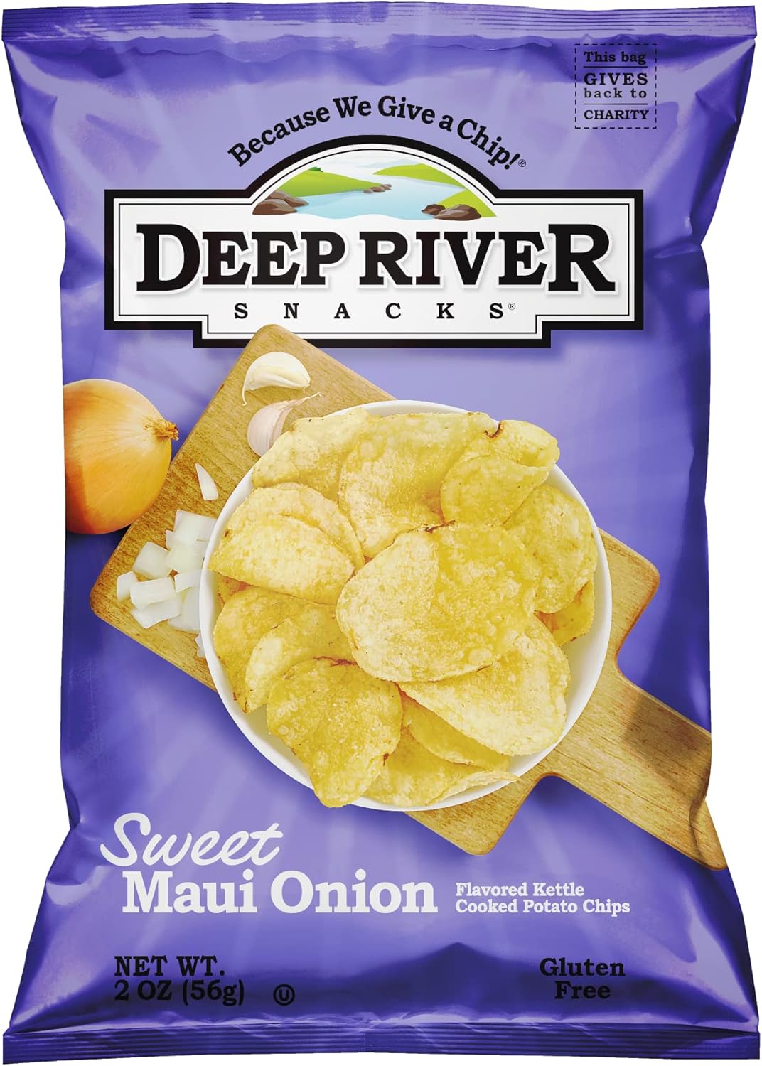 Deep River Snacks Kettle Chips, Sweet Maui Onion, 2Ounce Bags (Pack of