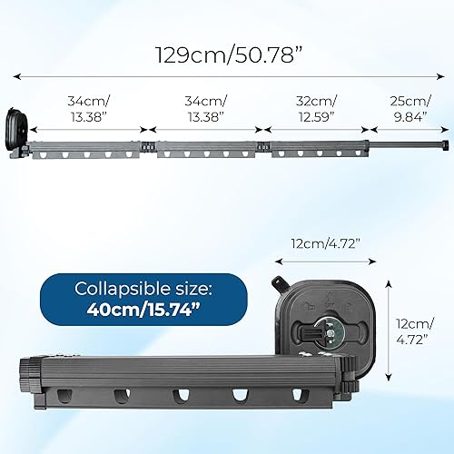 Miniatura 2 de Estante de secado de ropa montado en la pared con ventosa, percha retráctil para ropa, organizador de lavandería, plegable, ahorro de espacio de 360