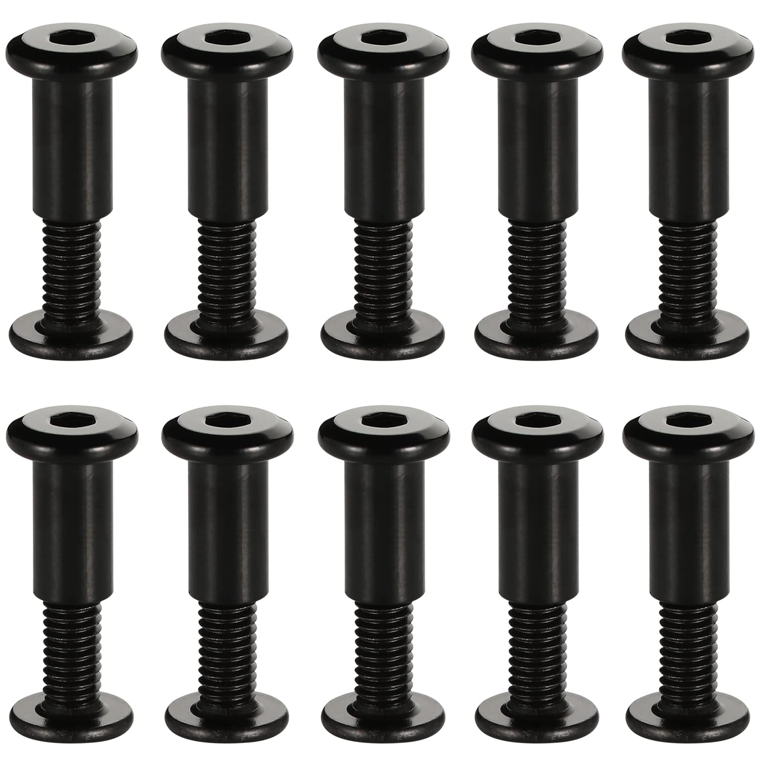 M6 x 16mm Socket Cap Furniture Bolts with Barrel Nuts for Furniture Cots Beds Crib and Chairs