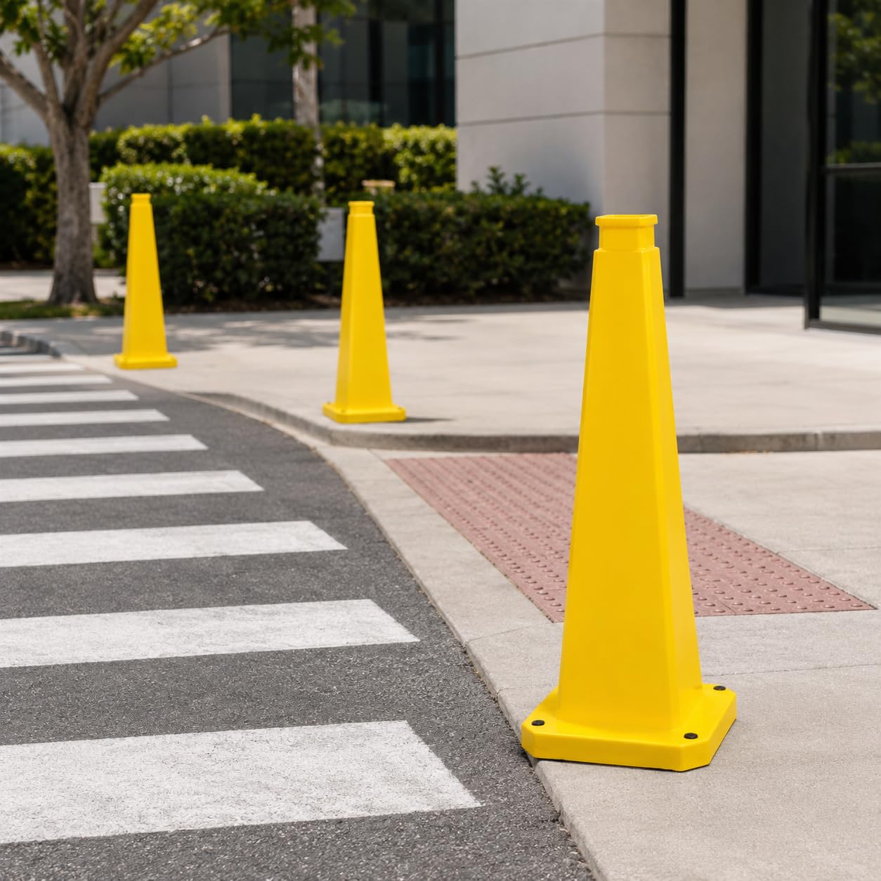 Verkehrskegel 71 cm, Schwerer Leitkegel mit Lestierter Basis, UV-Beständig und Stapelbar, Absperrkegel für Parkplatz, Baustelle und Veranstaltungen, Unbedruckt (6, gelb)