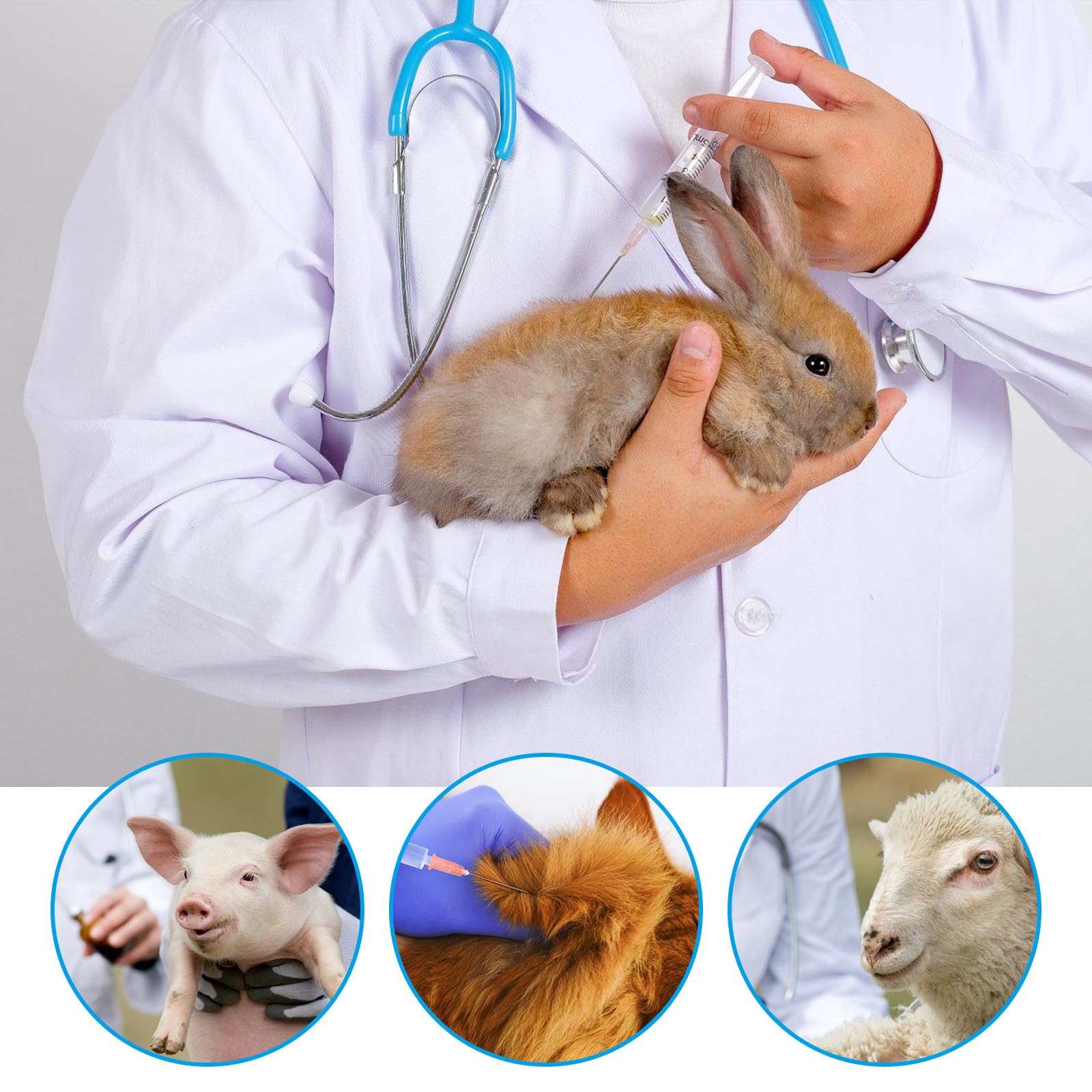 50 Pezzi 1 ml Siringhe, Siringhe di Misurazione per Laboratori Scientifici, Iniettore per Cani/Gatti/Alimentazione Piccoli Animali/Acienza/Laboratorio/Uso Industriale (Bianco)