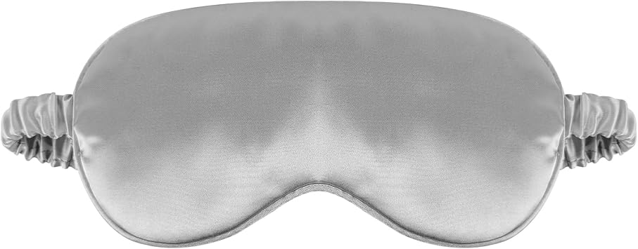 1 Pack Sleep Mask, Silk Eye Mask with Elastic Strap, Breathable Eye Mask for Sleeping,Travel, Girls, Women, Men Grey