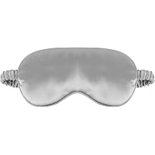 1 Pack Sleep Mask, Silk Eye Mask with Elastic Strap, Breathable Eye Mask for Sleeping,Travel, Girls, Women, Men Grey