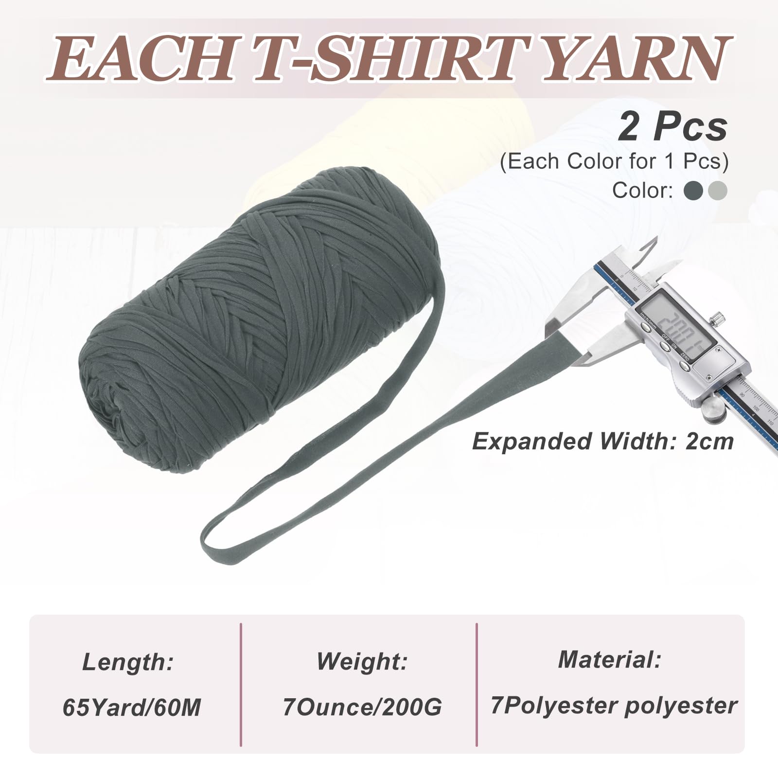 PATIKIL T-Shirt Yarn for Crocheting with 1 Crochet Hook - Image 2