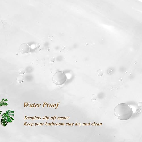 Miniatura 6 de Mrs Awesome Cortina de ducha transparente de peso medio, cortina de ducha de plástico con 3 imanes para baño, 71 x 72 pulgadas