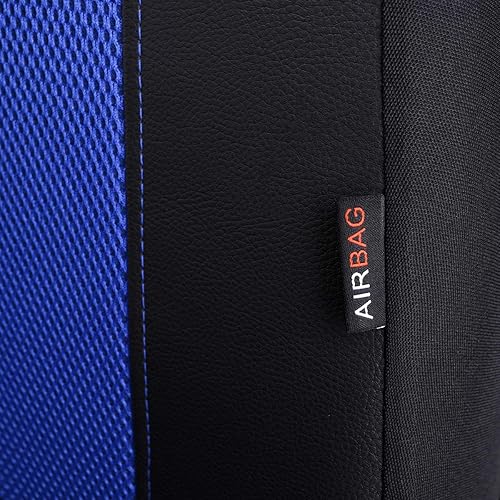 Miniatura 5 de Flying Banner - Juego completo de fundas para asiento de automóvil, malla de aire de piel sintética transpirable para hombre y mujer, compatible con