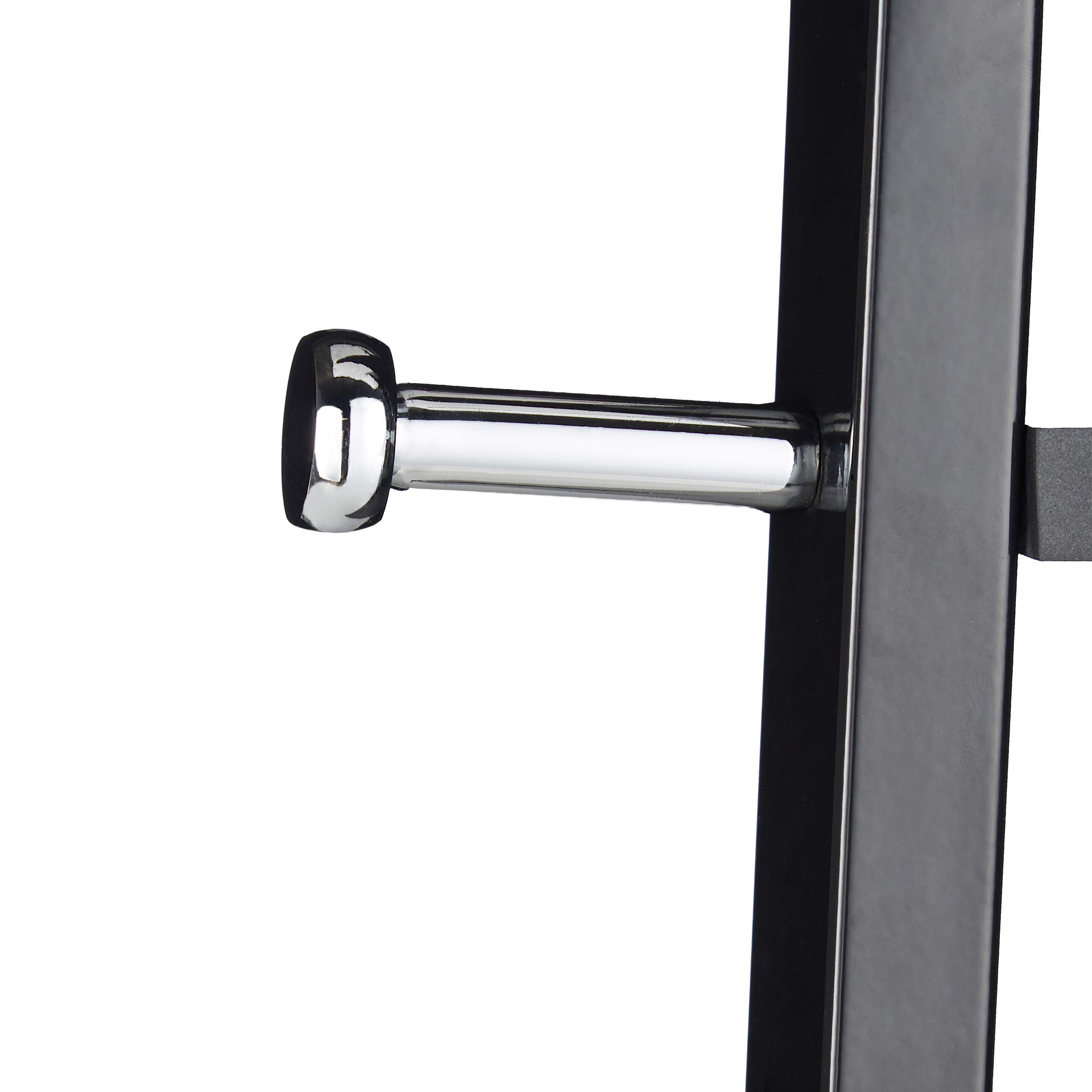 Relaxdays Appendiabiti da Terra, Attaccapanni Moderno, per Corridoio, Ingresso, 9 Ganci, 175 cm, Metallo, Nero