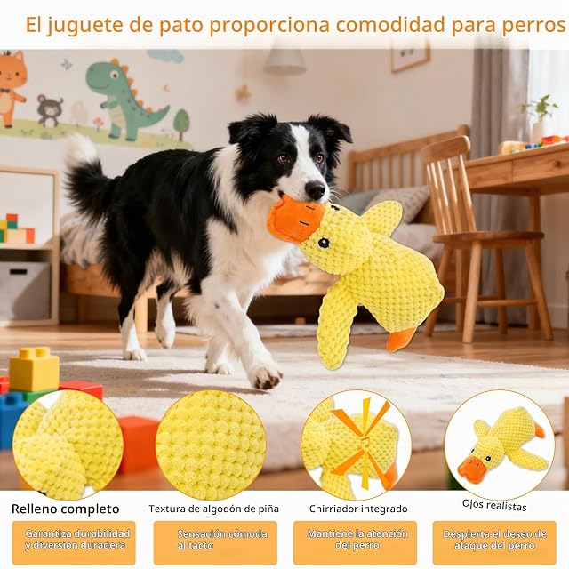 Foto 3 de 7 de Tbintul Anti-Estrés Pato para Perro, Juguete antiestrés para Perros de Pato