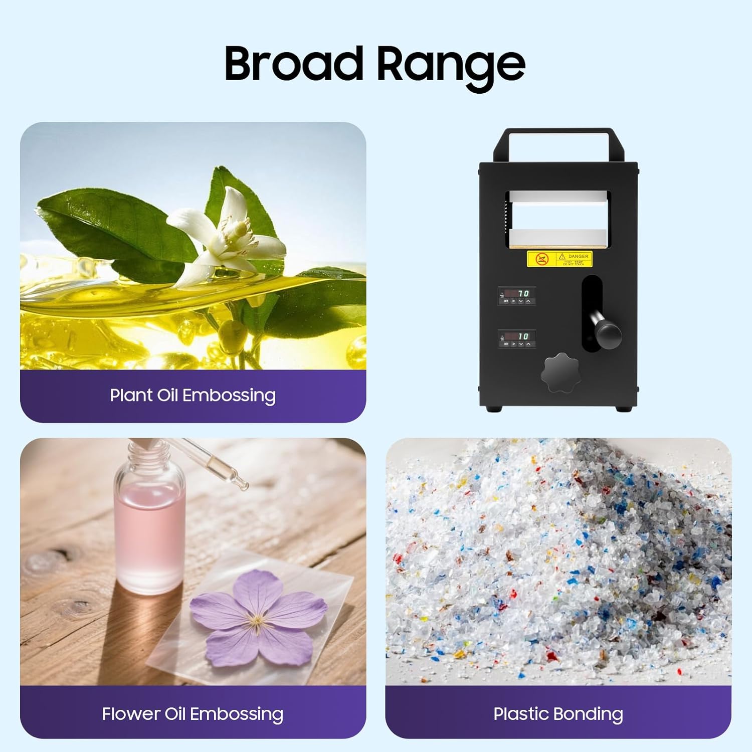 Hydraulic Heat Press Machine with Dual Heating Plates, 400℉ Max Temperature & 2-4T Pressure, 800W Tablet Press Machine with Digital Display for Flower Pressing, Portable Hot Press for DIY, Crafting