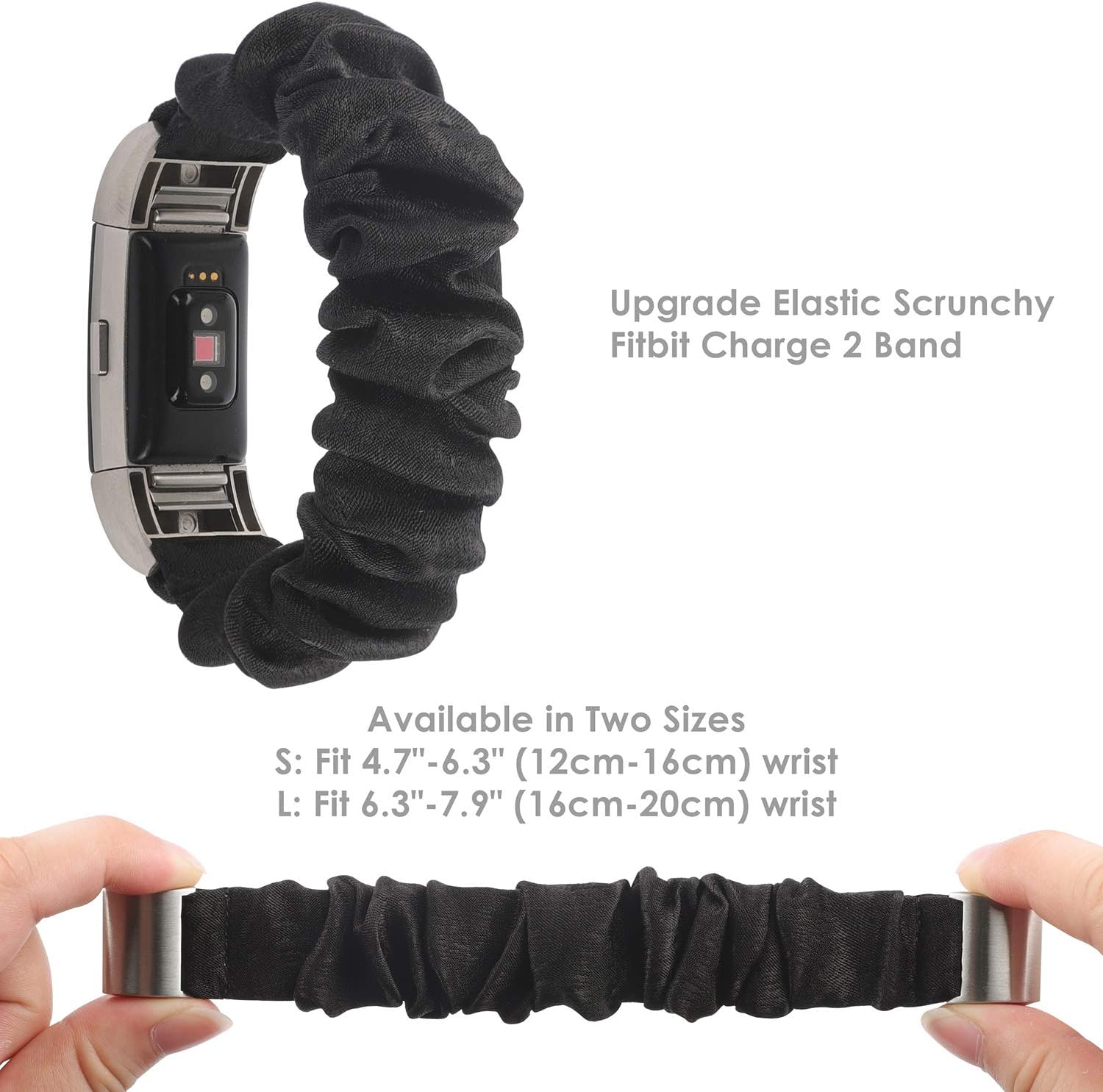 TOYOUTHS Compatible with Fitbit Charge 2 Bands Scrunchie Women Soft Elastic Stretchy Cloth Fabric Strap Pattern Printed Bracelet Sport Replacement Charge 2 HR Wristband Accessories