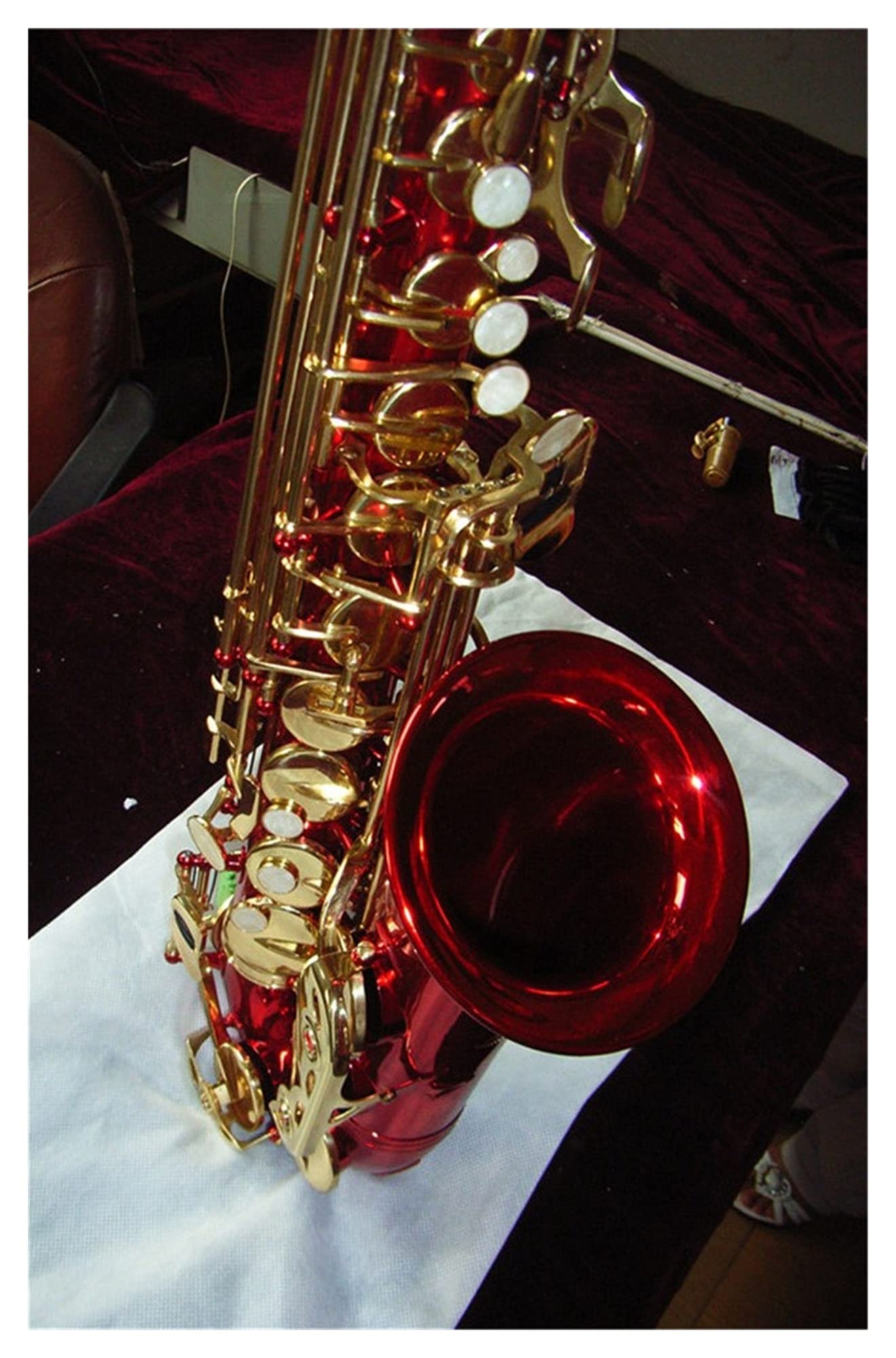 Ensemble de Saxophone Touches De Laque De Laque De Corps Rouge De Haute Qualité Haut-Saxophone