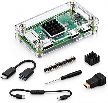 Raspberry Zero W 2W Case, Clear Acrylic Case for Raspberry Pi Zero/Zero W, Durable Protective Enclosure, Easy Assembly