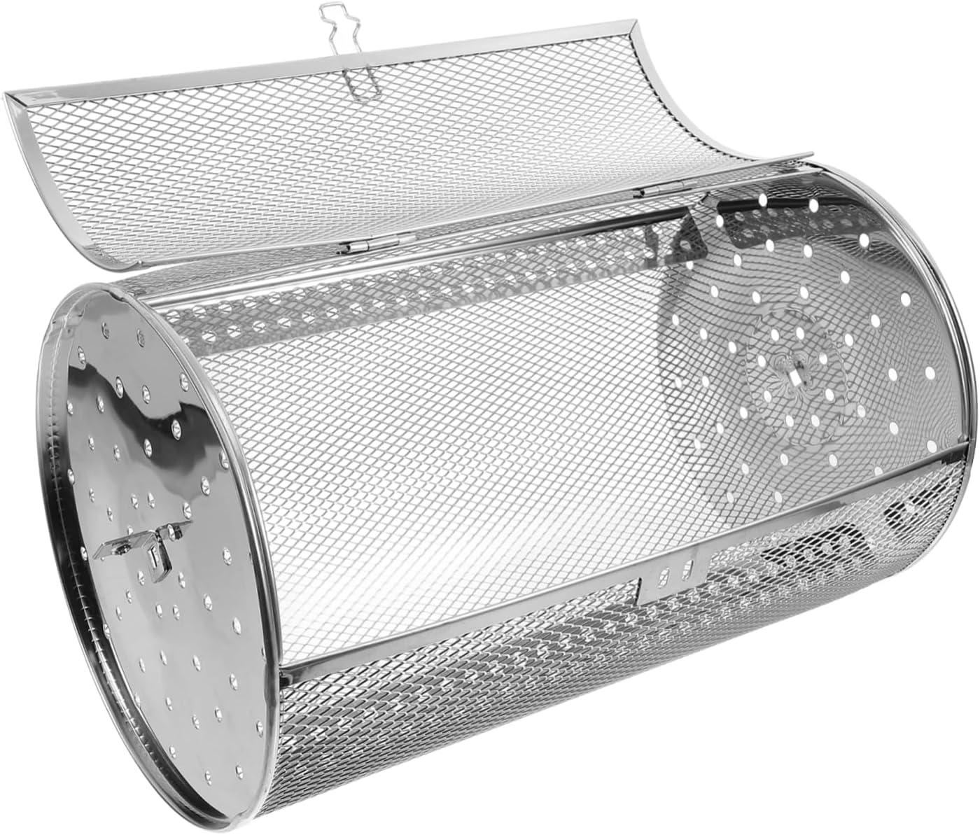 BESPORTBLE Stainless Steel Rotisserie Oven Basket with Rotation and Secure Buckle for Roasting Meat Vegetables Nuts and More Kitchen Grill Cage for Oven and Bbq Cooking