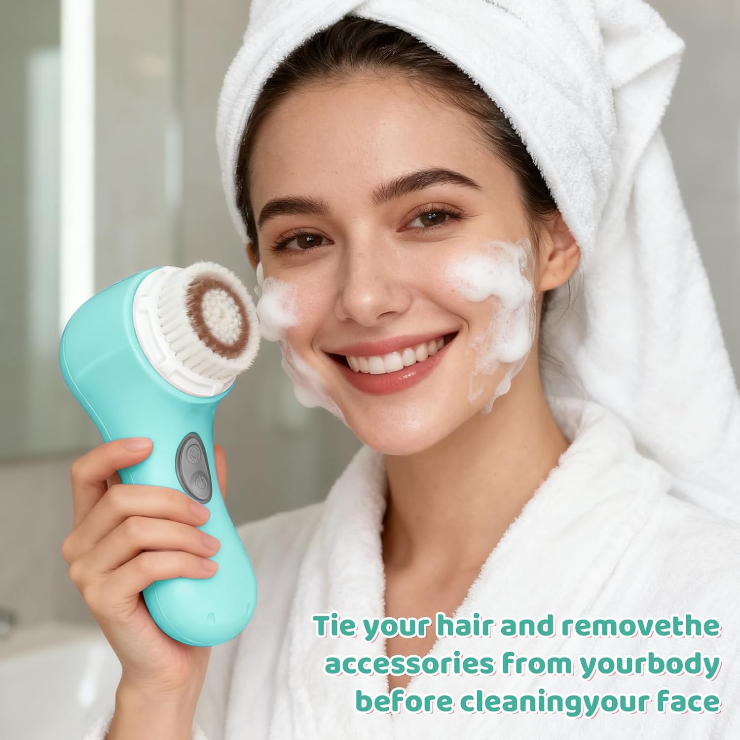 Clarisonic Mia 2 Electric Face Cleansing Brush with 2 Brush Heads, Sonic Facial Brush for Deep Cleaning & Exfoliation, Waterproof Rechargeable (Sea Breeze) - Image 4
