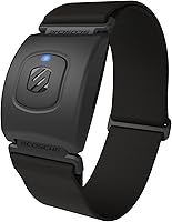 Vista 1 de Scosche Rhythm+ Brazalete monitor de frecuencia cardíaca, brazalete óptico con radio de banda dual ANT+ y Bluetooth Smart, Negro