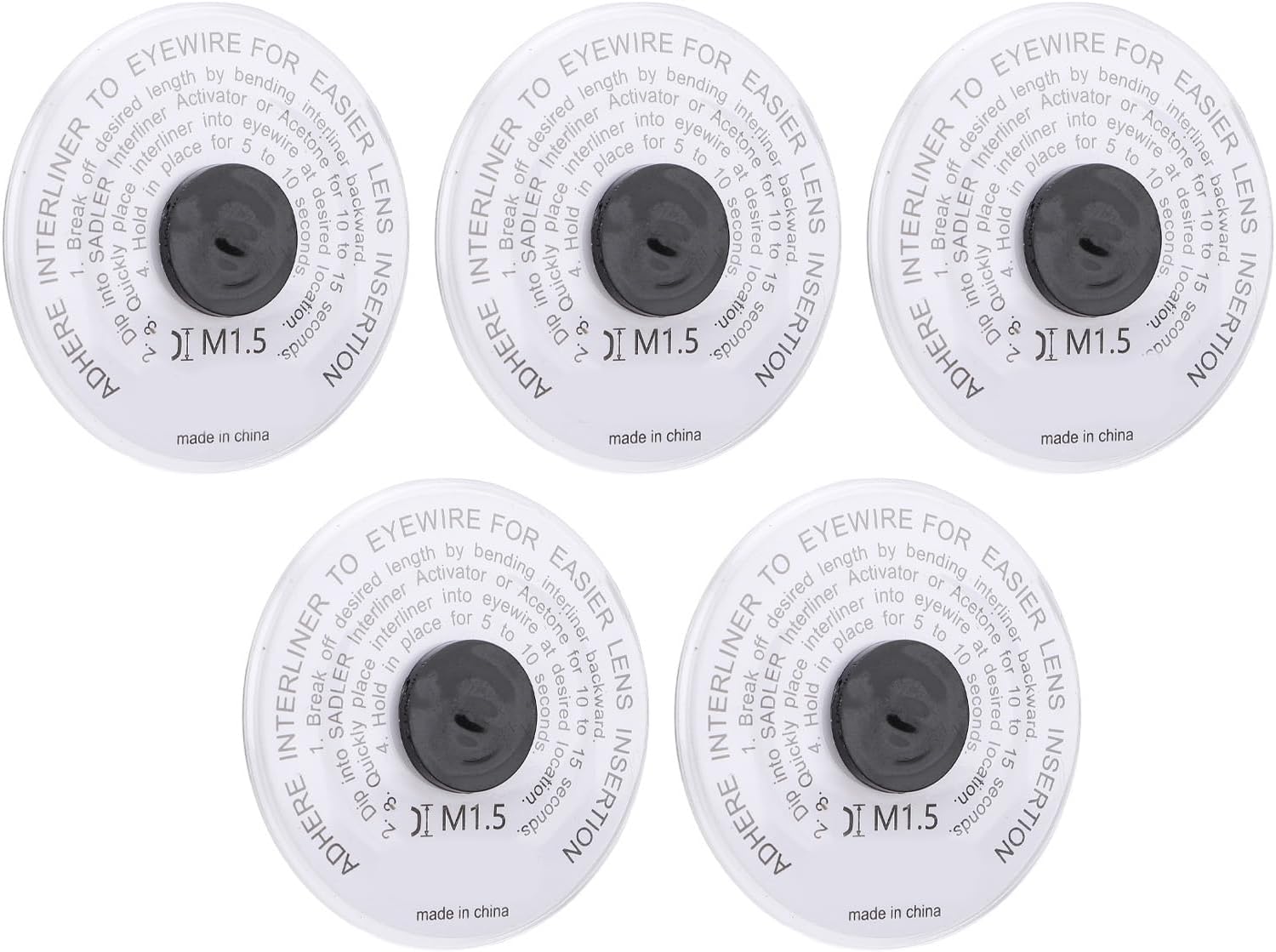 5 Pcs Full Rim Lens Interliner Professional Quality Adjustable Eyeglasses Lens Insertion Wire for Full Frame Glasses 13.1ft Length