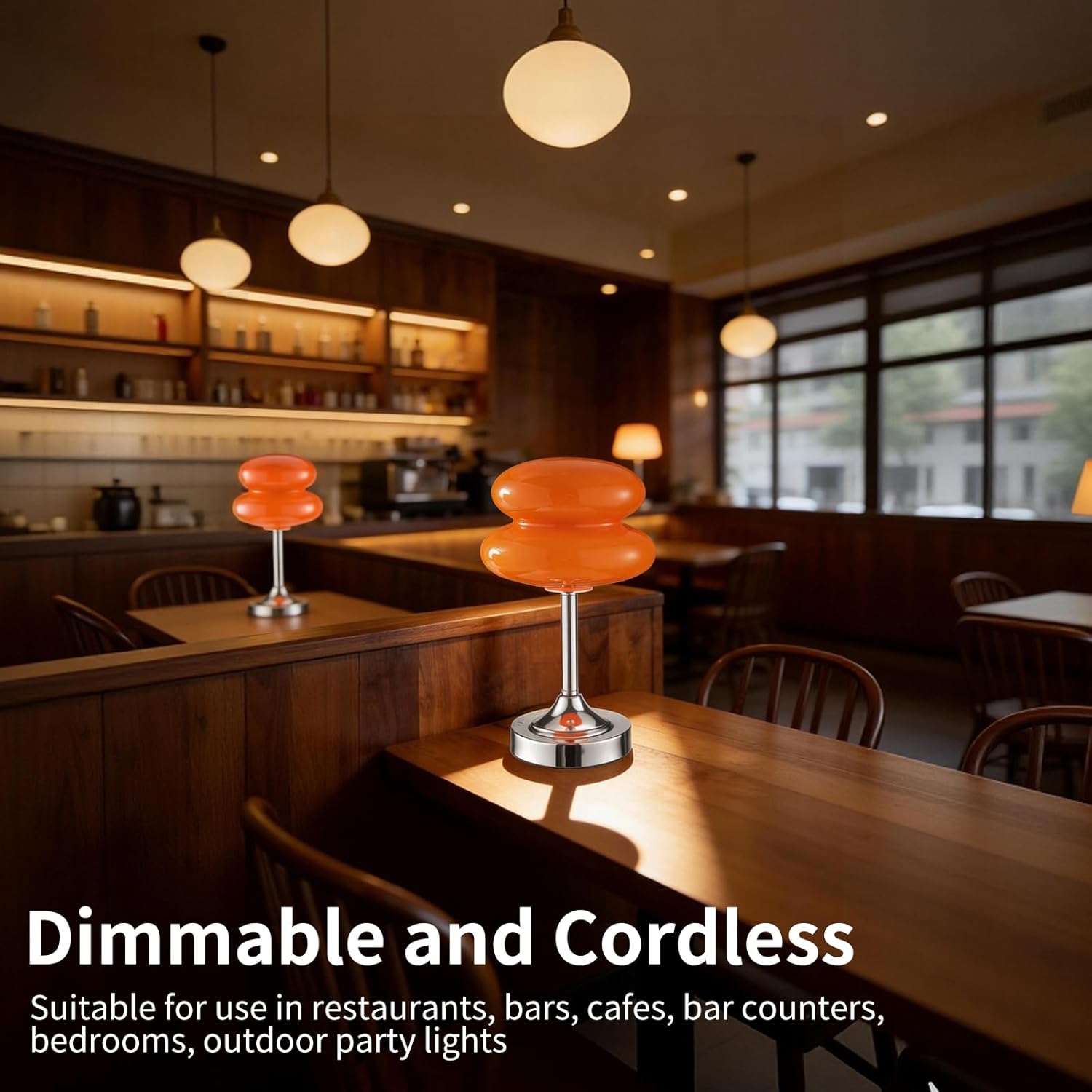 Cordless Mushroom Lamp Table Lamp for Bedroom, Battery Operate Mini Modern Mid Century Lamps,Unique Aesthetic Home Living Room Decor