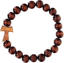 Holyart Bracelet beads 1 cm Tau Wood Assisi Elastic