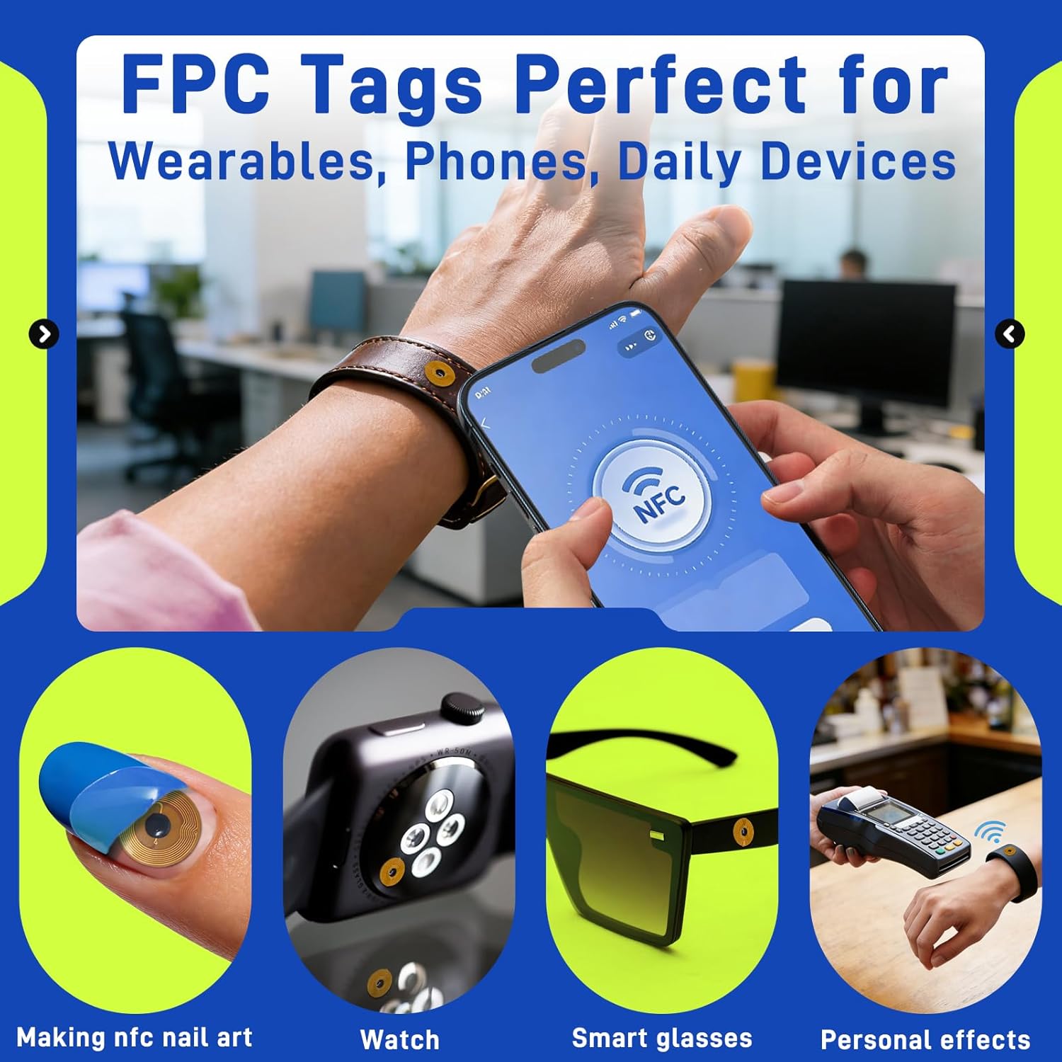 20 pcs NFC Tags NTAG215 FPC Tag Flexible Smart Nail Stickers NFC Electronic Tag Key Tags Waterproof Programmable RFID Sticker 10mm Round