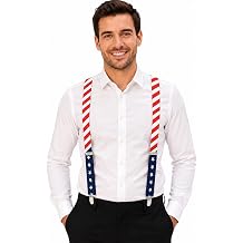 Dibi Suspenders for Men Heavy Duty 1" Y-Back Adjustable Strong Metal Clips