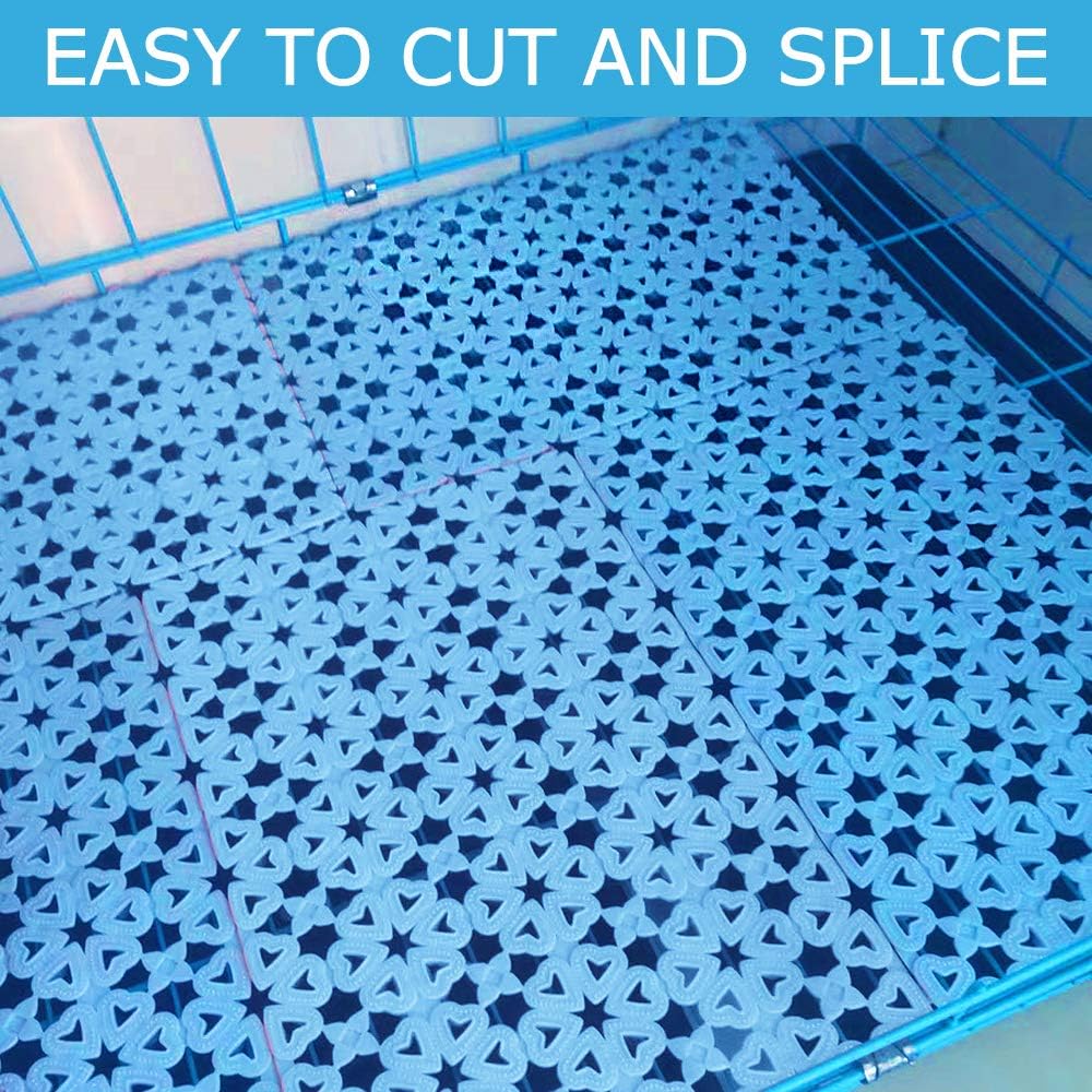 Rabbit Cage Mat Floor Plastic Mats Feet Pads for Pet Cats Dogs Bunny Hamster Rat Chinchilla Guinea Pig (4 Pack)