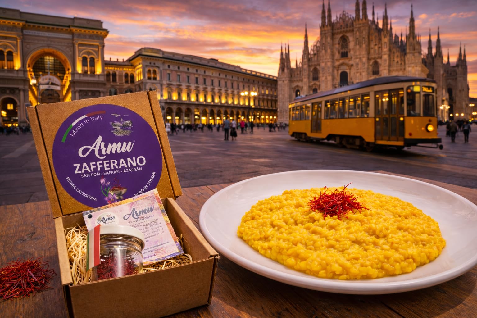 Armu – Zafferano Italiano in Pistilli 1g – Prima Categoria Certificata – Raccolto a Mano – Stimmi Puri per Risotto alla Milanese, Tisane e Cucina Gourmet