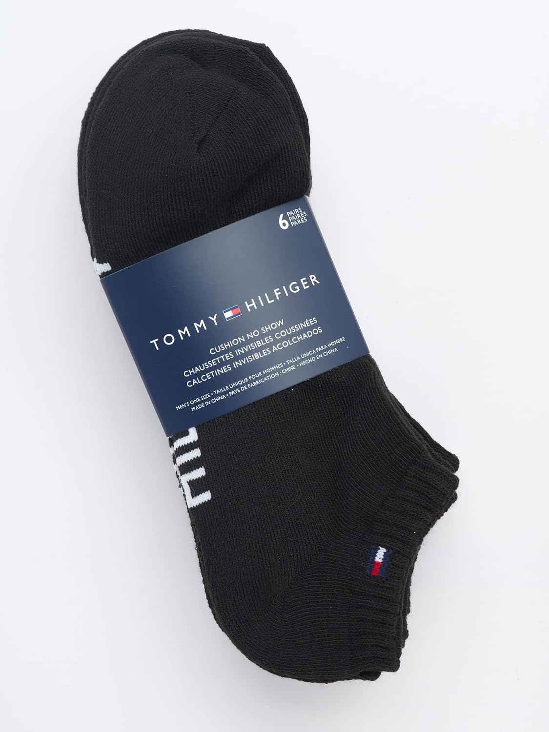 Tommy Hilfiger Mens No Show Socks - 6 Pack Cushioned Performance Stretch Athletic Low Cut Socks for Men