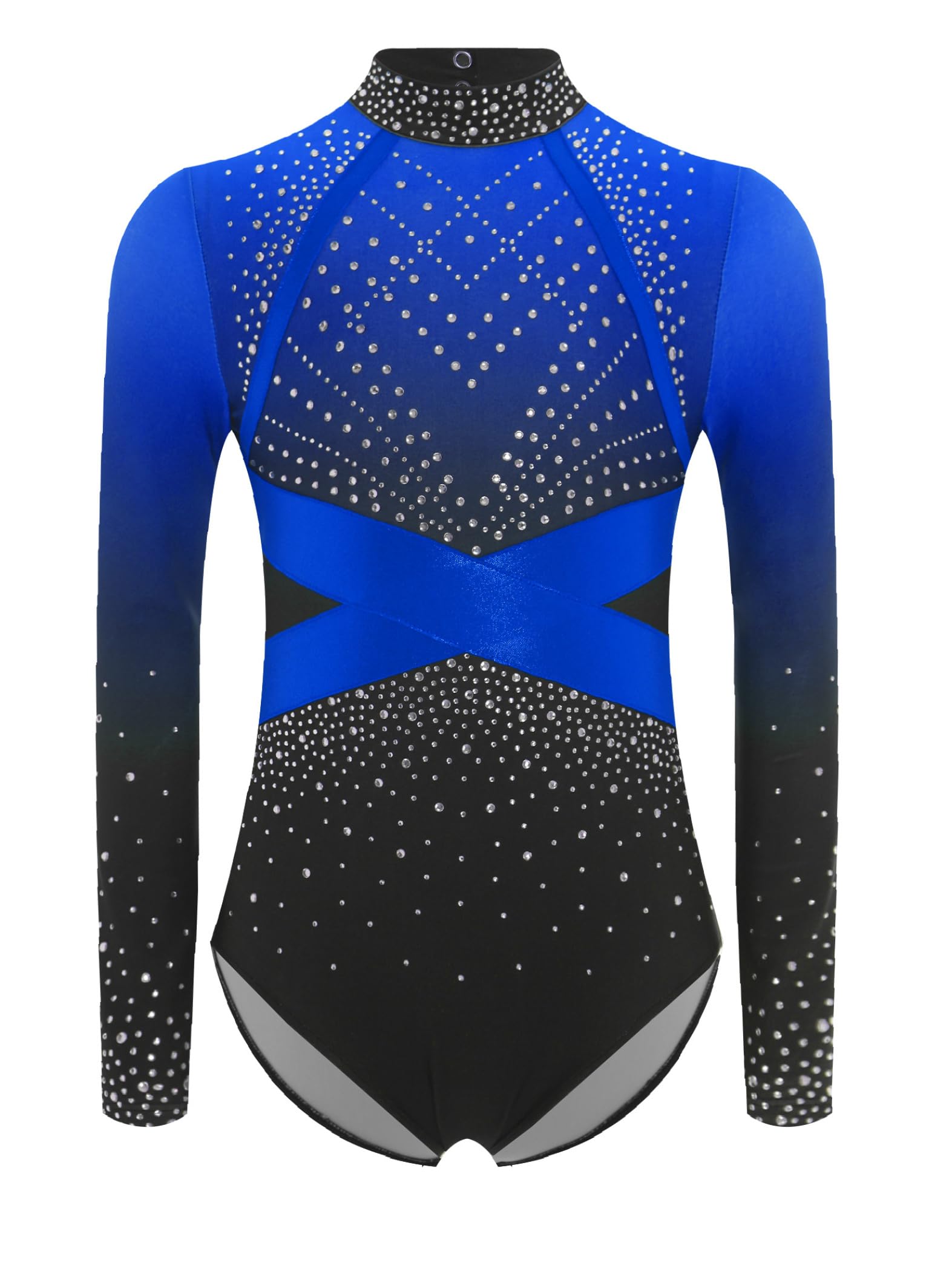 Piezas De Traje De Gimnasia Con Destellos Para Niñas Leotardos De Gimnasia De Manga Larga Tops De Deporte Brasier Y Pantalones Traje De Baile Para Azul 13-14 años