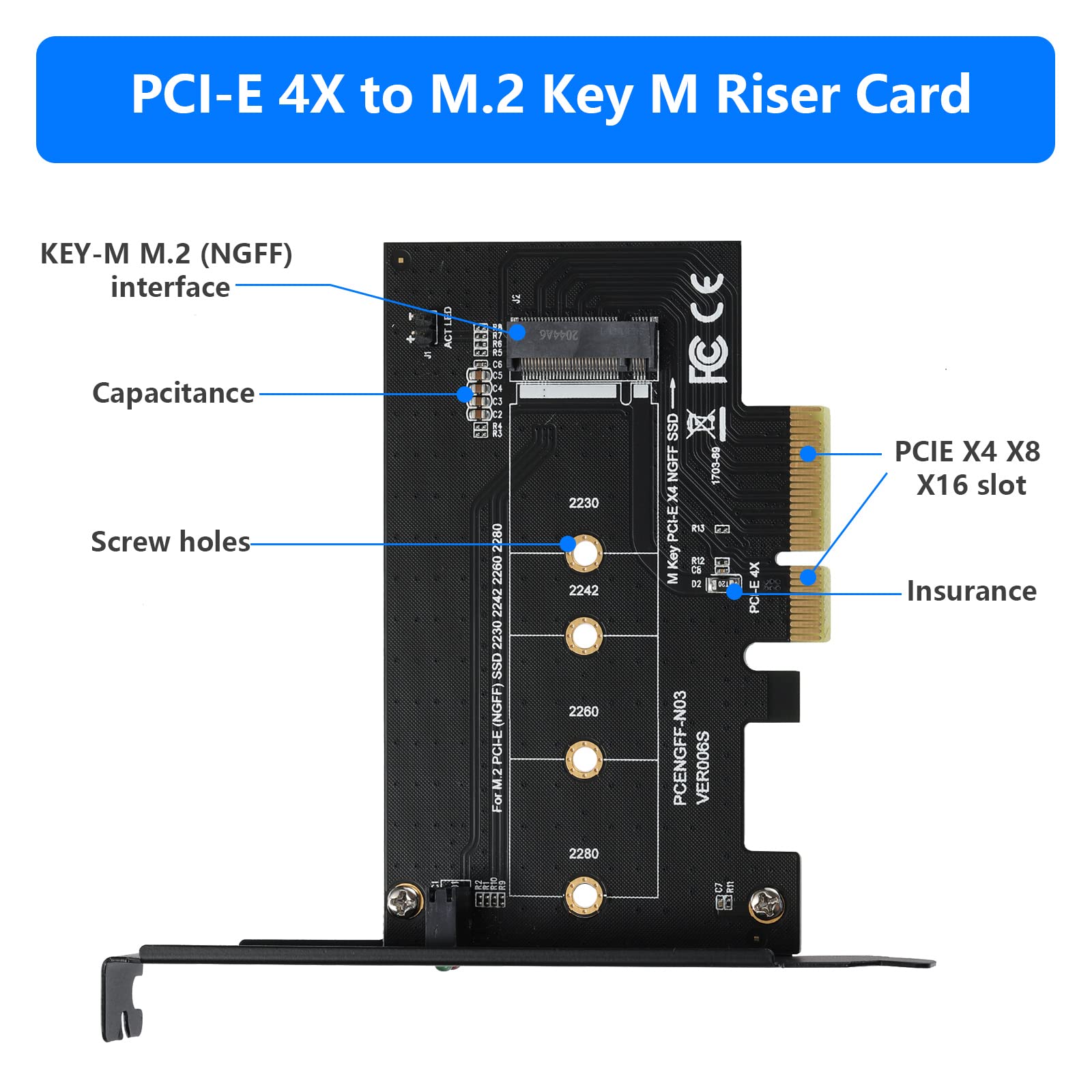 Amazon | MZHOUキーMPICEX4 NGFF SSDコントローラー拡張カード、M.2