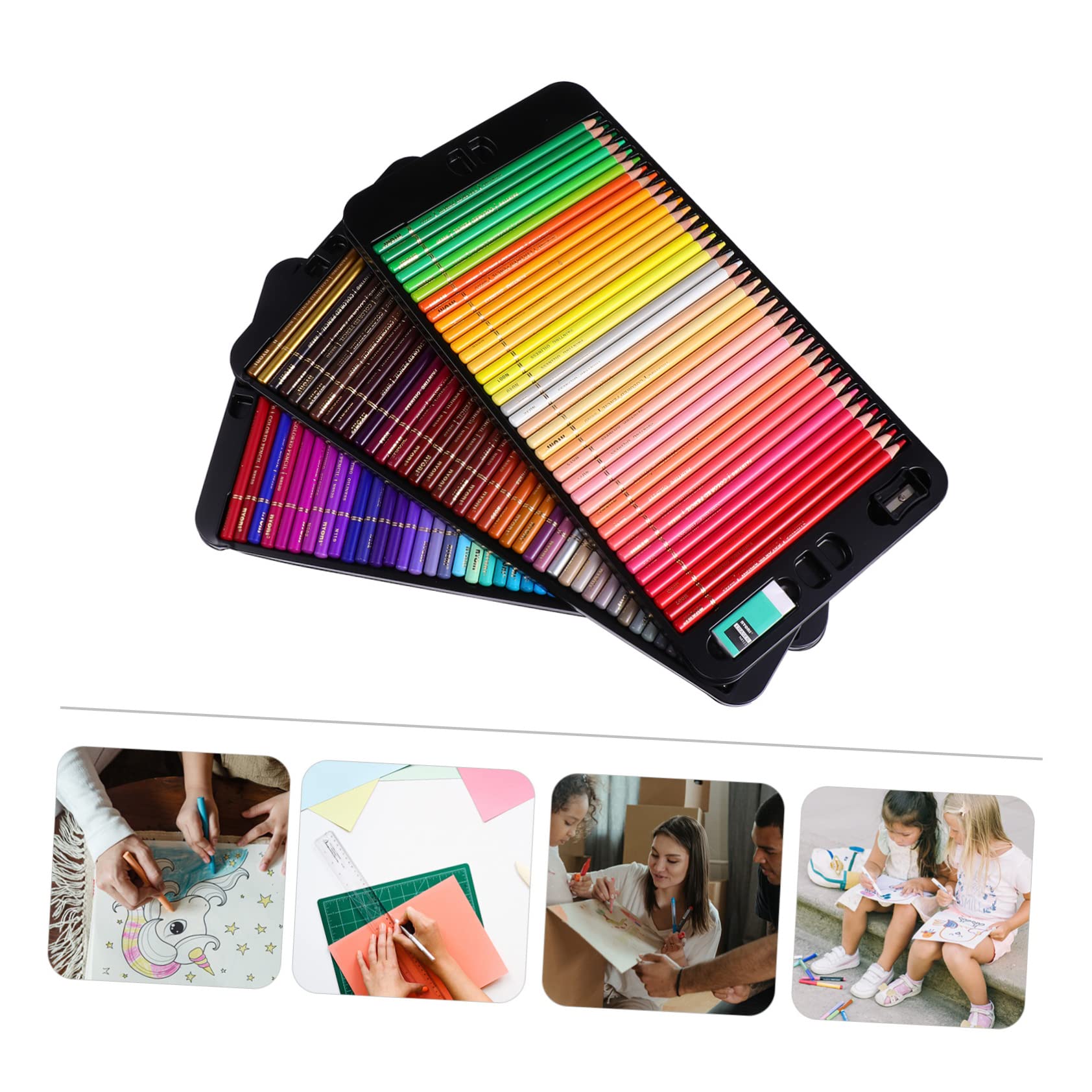 120 Malstifte Buntstiftset und Carbon mit Hoher Lichtechtheit und Komfortablem Griff für Künstlerbedarf und Kunstbedarf