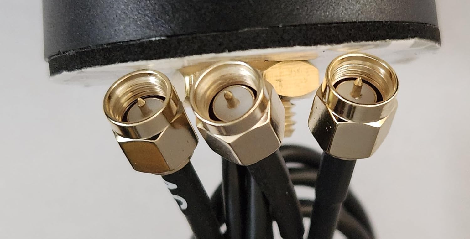 4G/WiFi/GPS 3-in-1 Combination Antenna w/24inch Leads - Through Hole - Outdoor/Weatherproof/Marine Puck Antenna