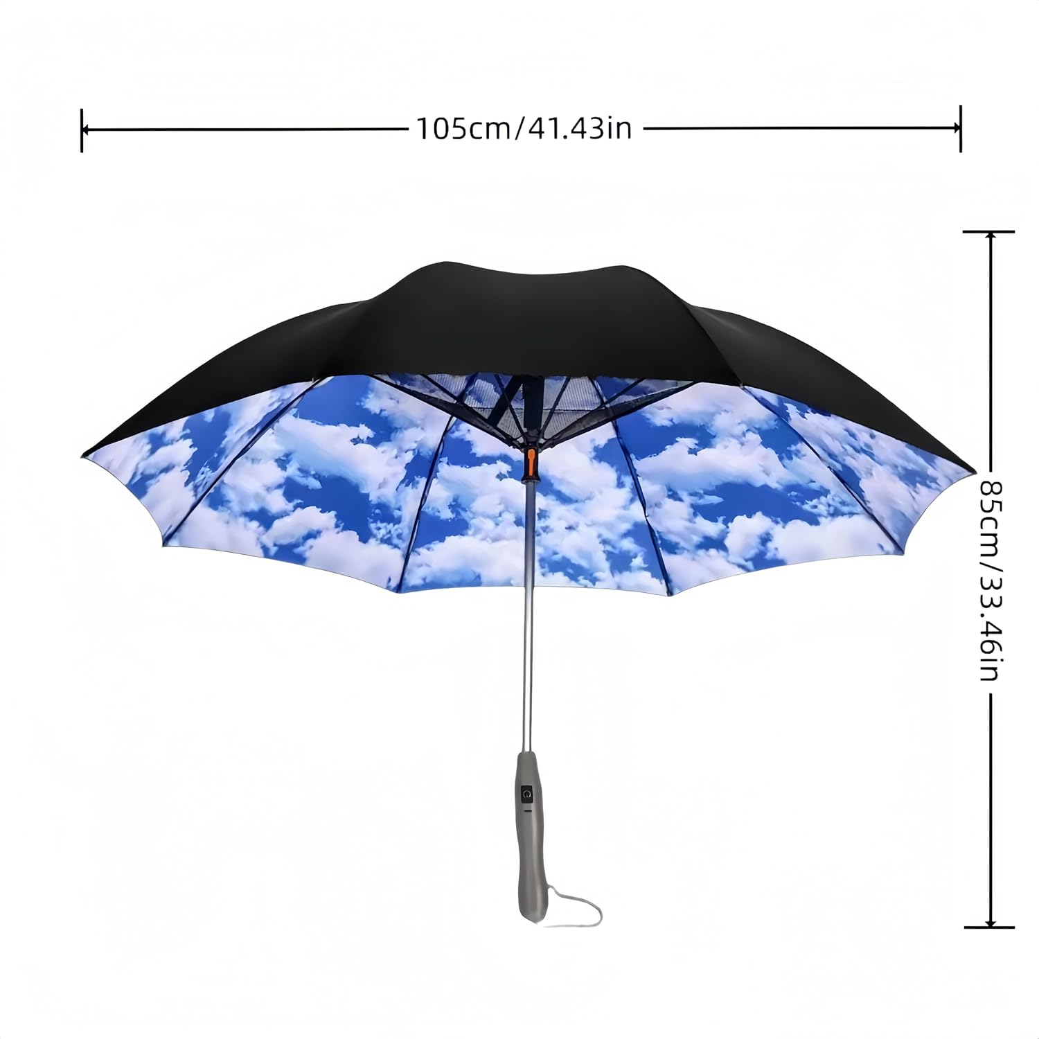 3 in 1 Sun Umbrella with Fan Misting, Uv Blocking 50+ Portable Fan Cooling Umbrella for Fishing, Golfing, Outdoor Beach, USB Rechargeable, Comes with Water Bottle Attach for the Mister