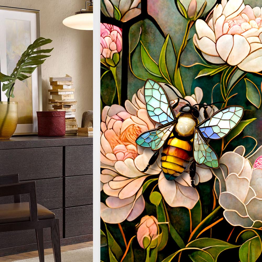 Vinilos para Cristalesflor De Abeja Adhesivo Ventanas Translúcido Privacidad Decorativa del Película De Ventana,Lámina Pegatina Sin Pegamento Electrostatica,para Oficina, Hogar