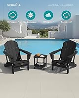 Vista 256 de SERWALL - Silla plegable Adirondack para patio, jardín, exterior, resistente a la intemperie, sillas para hoguera, color naranja