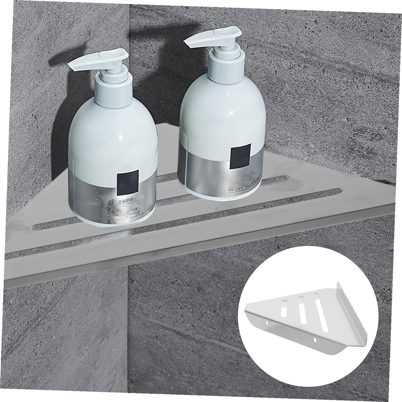 Edelstahl Duschablage ohne Bohren Wandregal Eckregal für Badezimmer Shampoo und Zahnbürsten Organizer mit Glatten Kanten Platzsparend und Rostfrei