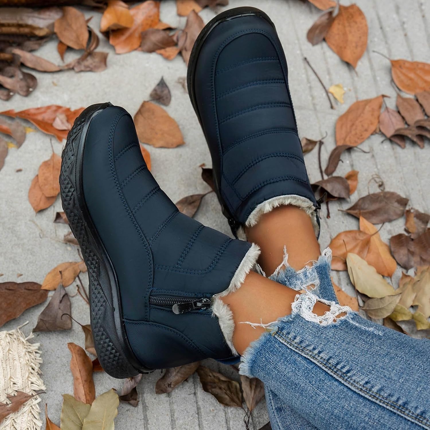 Women's Insulated Snow Boots- Waterproof, Non Slip & Fur Lined Comfortable Warm Winter Shoes for Women with Side Zipper