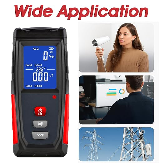 Medidor EMF digital portátil con alarma sonora y pantalla LCD miniatura 6