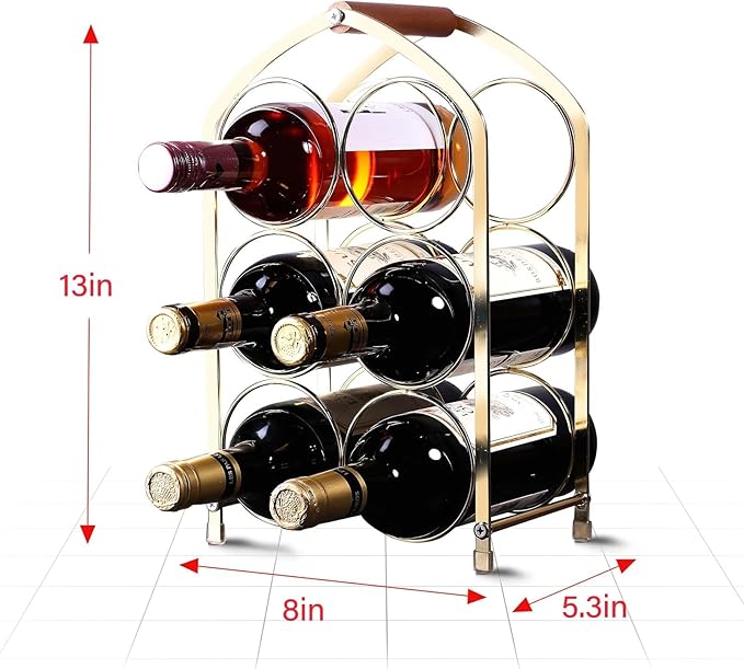 Soporte para 6 Botellas de Vino Metalico de Mesa miniatura 2
