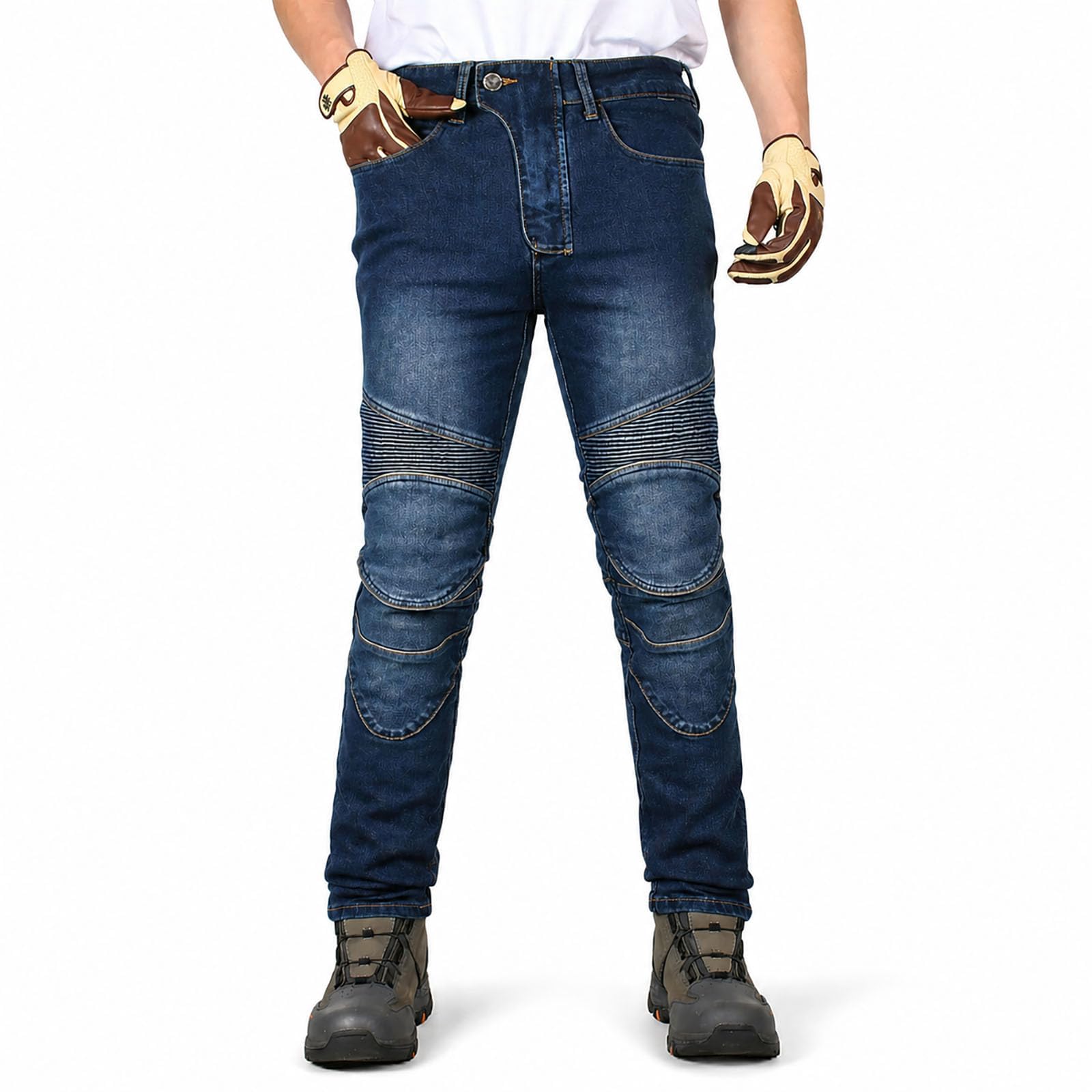 Motorradhose Herren Denim Stretch, Multi-Pocket Motorradjeans für Herren, Motorrad Hose Männer, Urban Motorradbekleidung für Alltag & City Riding