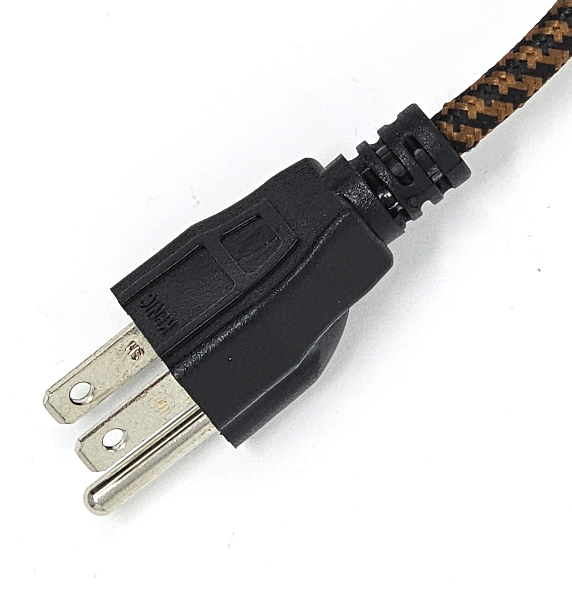 Elektrisches Lampenkabel mit 3 Drähten, gedrehter Rayon-Stoff, mit polarisiertem Endstecker, Schalter und abisolierten Enden, bereit für die Verkabelung, 2,4 m lang