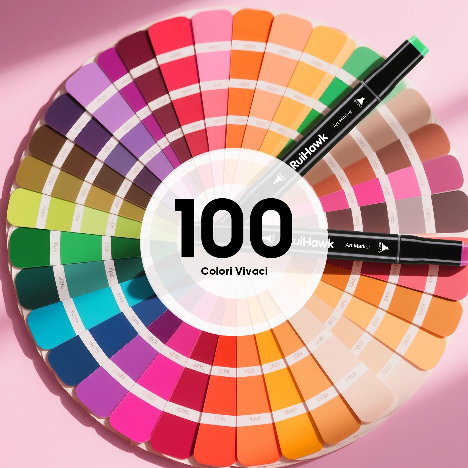 Pennarelli Doppia Punta RuiHawk - 100 Colori Per Disegno, Sketch E Illustrazione - Foto 7