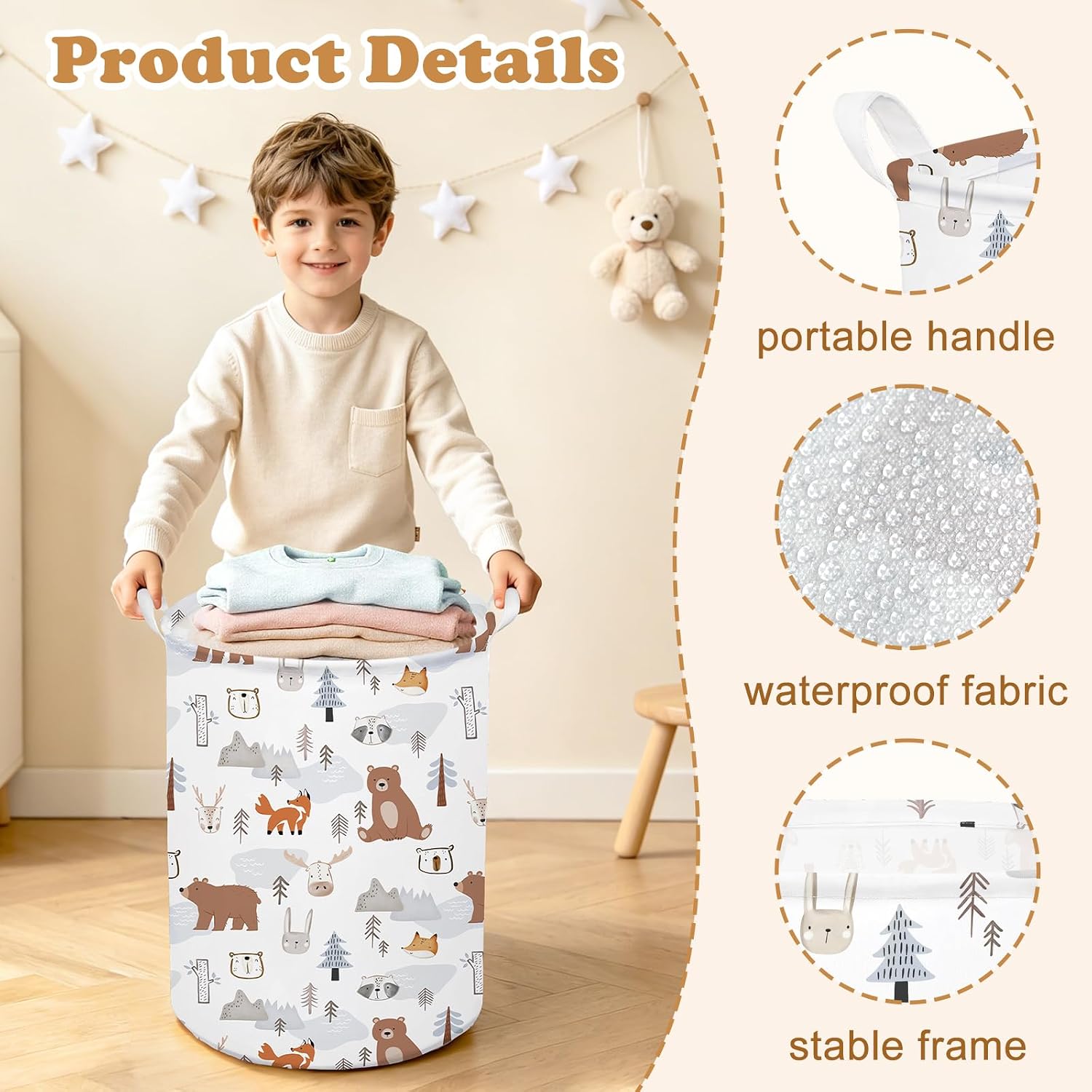 Laundry Basket Collapsible Laundry Hamper Storage Baskets Bins with Handle for Room Decor/Office/Toy Organizer/Gift Hamper